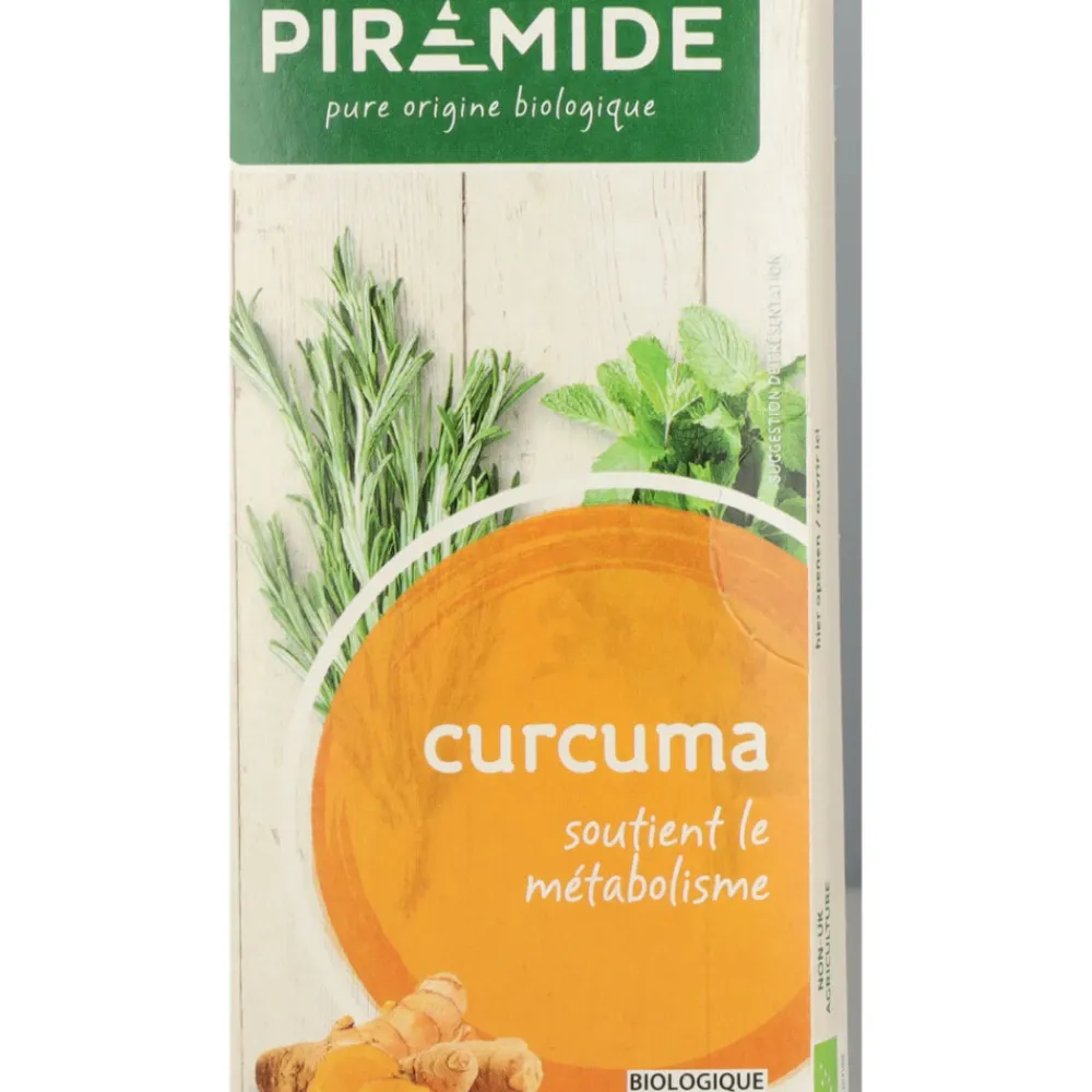 Thee<Piramide Kruidenthee Bio Kurkuma 20 stuks