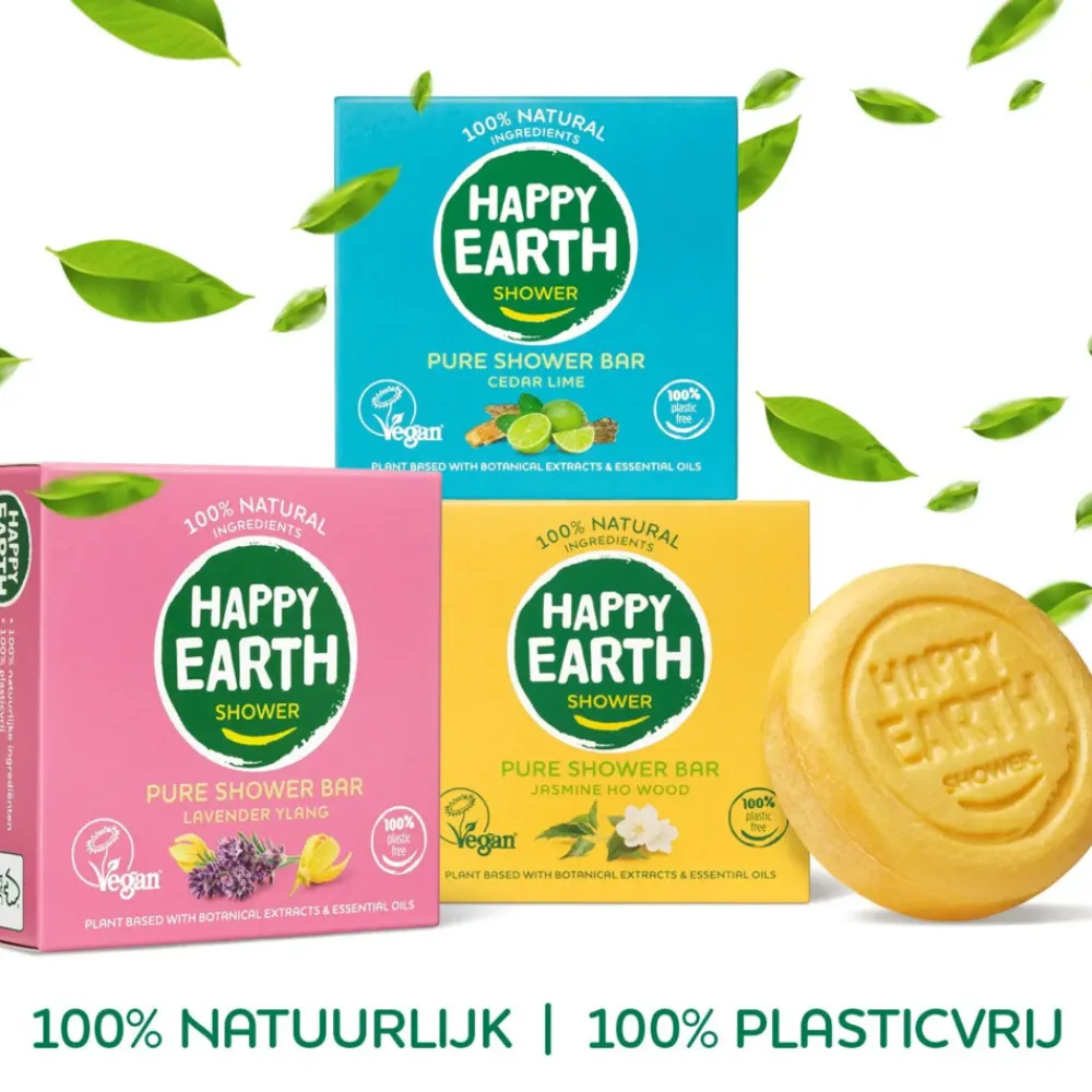 Bad & Douche<Happy Earth Plasticvrij pakket: 3x shower bars Pakket