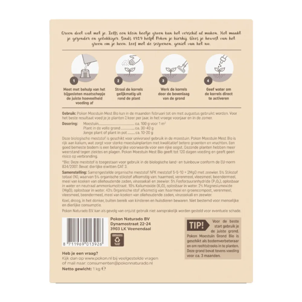 Grond En Bemesting<Pokon Biologische Mest Moestuin 1 kg