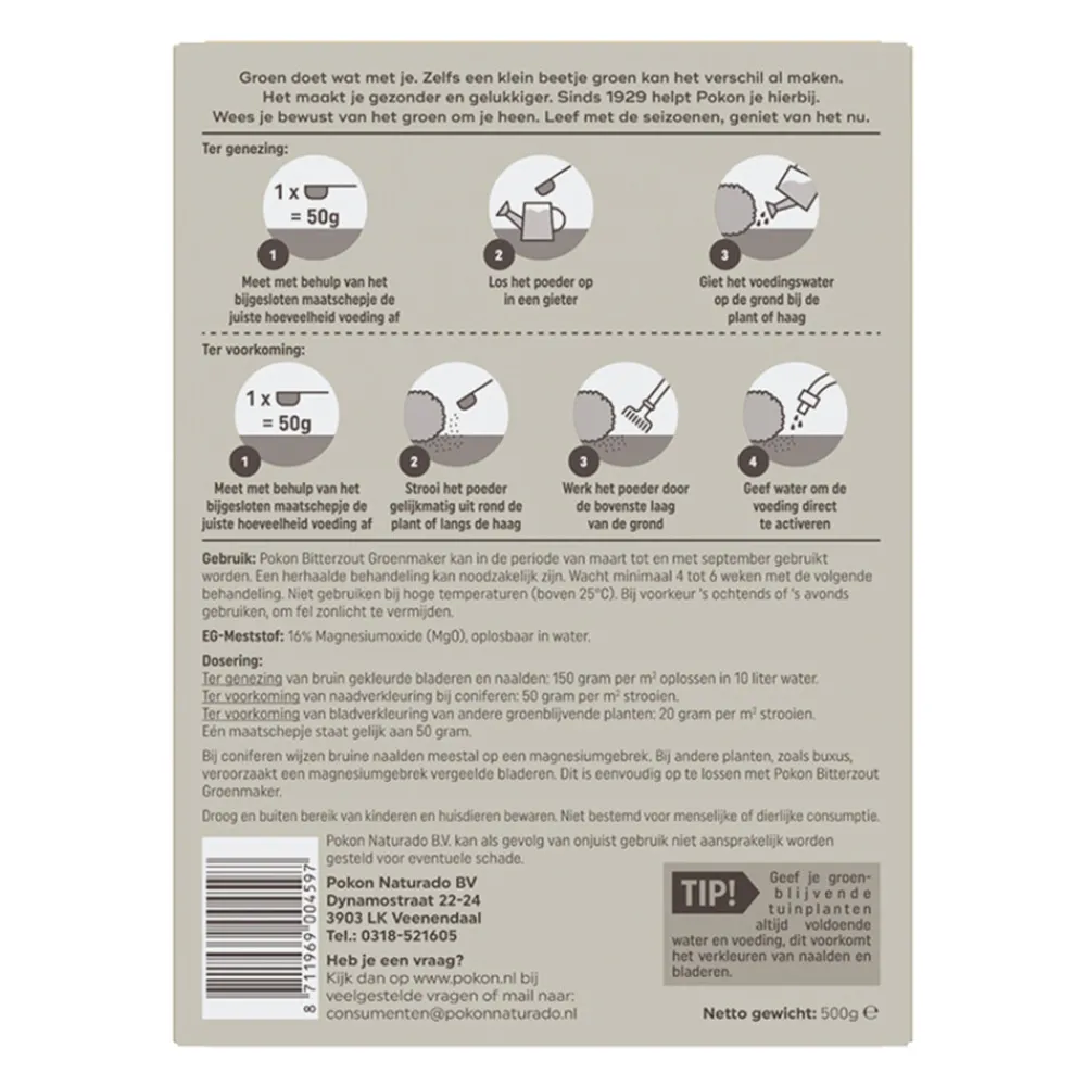Bitterzout Groenmaker 500 gr^Pokon