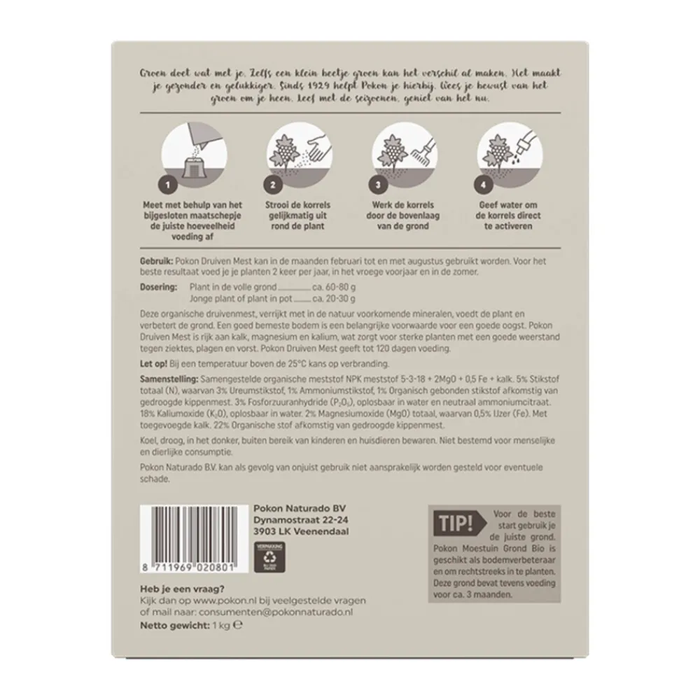 Grond En Bemesting<Pokon Druiven Mest 1 kg