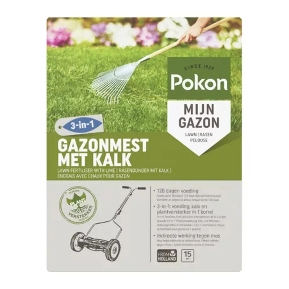 Gazonmest met Kalk voor 15 m² 1 kg^Pokon Outlet