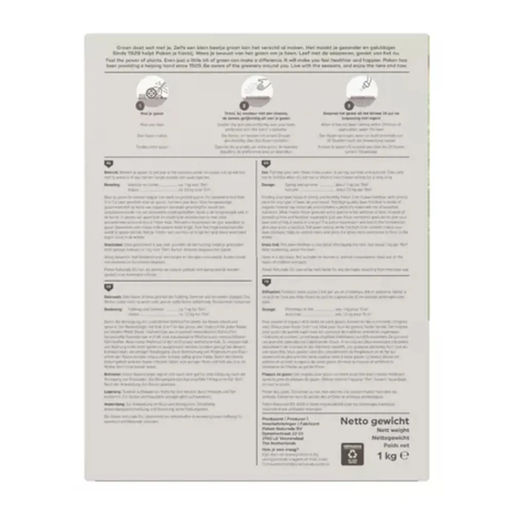 Gazonmest met Kalk voor 15 m² 1 kg^Pokon Outlet