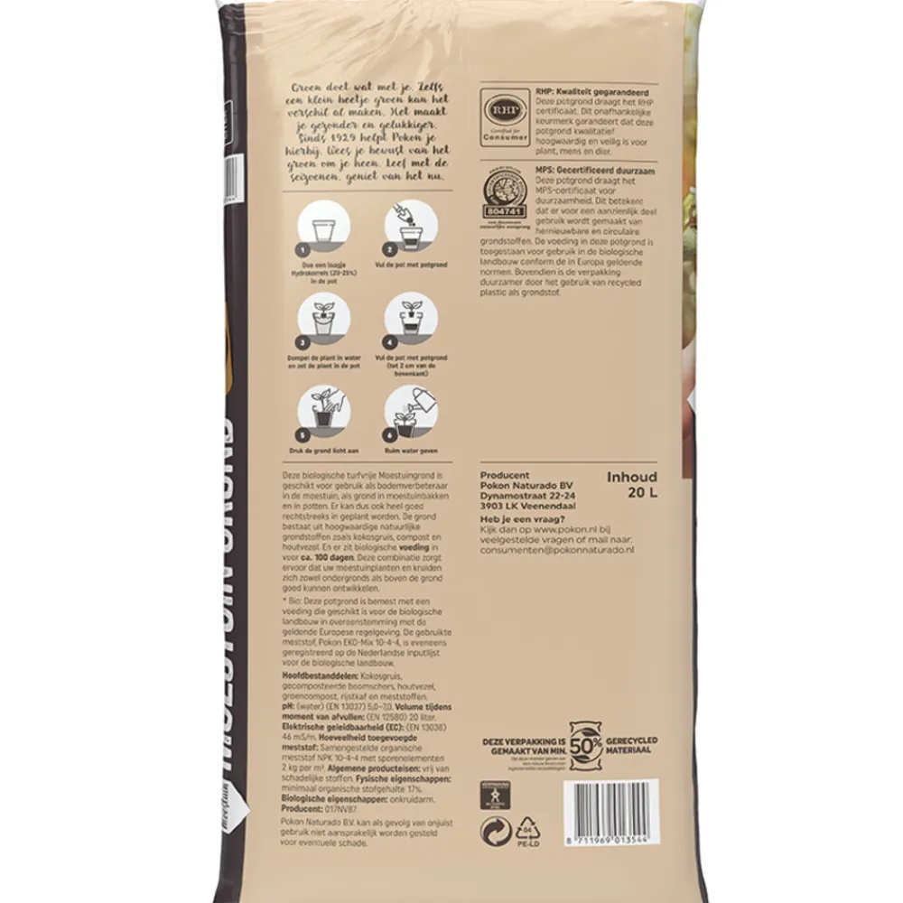 Grond En Bemesting<Pokon Moestuin Grond Biologisch 20 liter