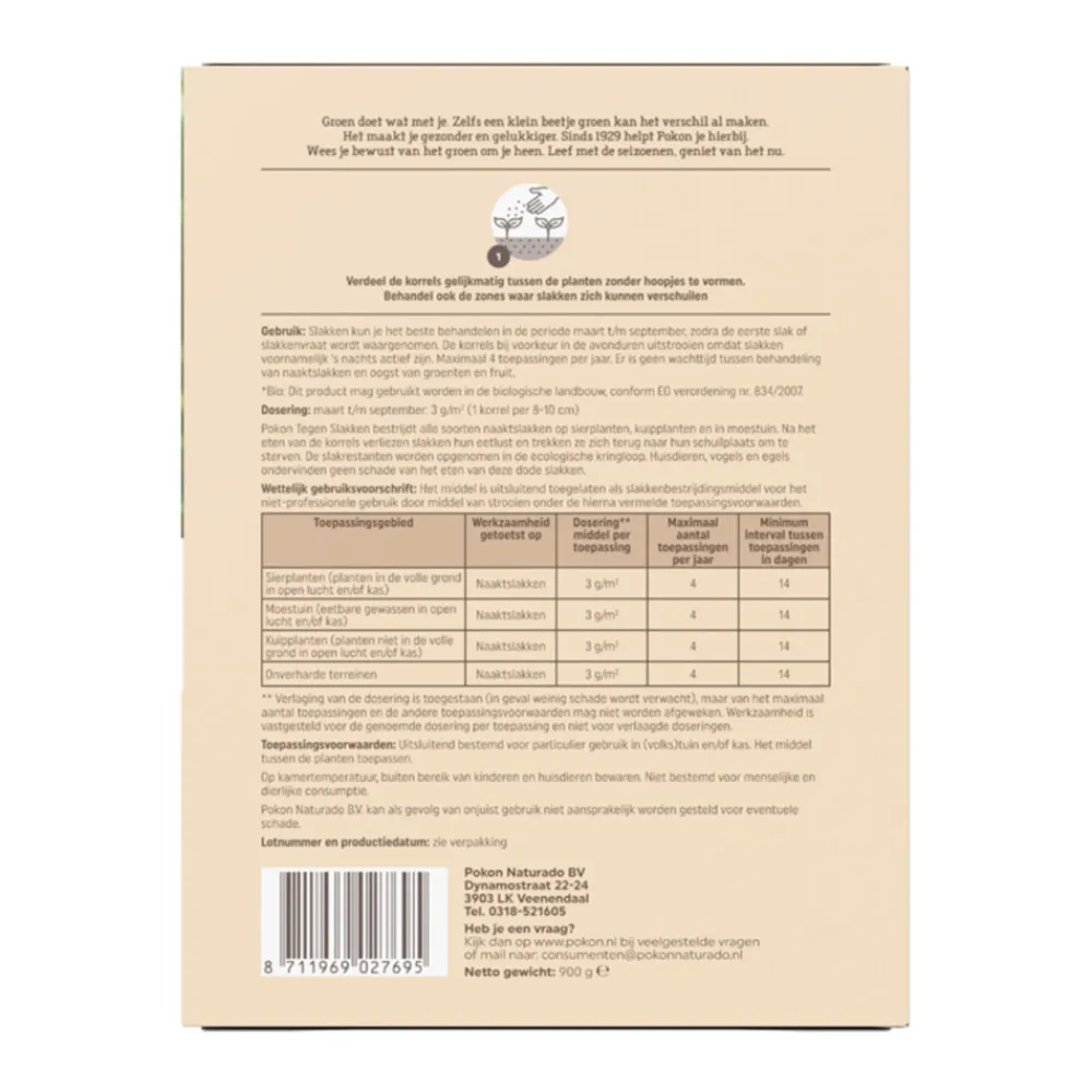 Hot Tegen Slakken Korrels Biologisch 900 gr Ongediertebestrijding