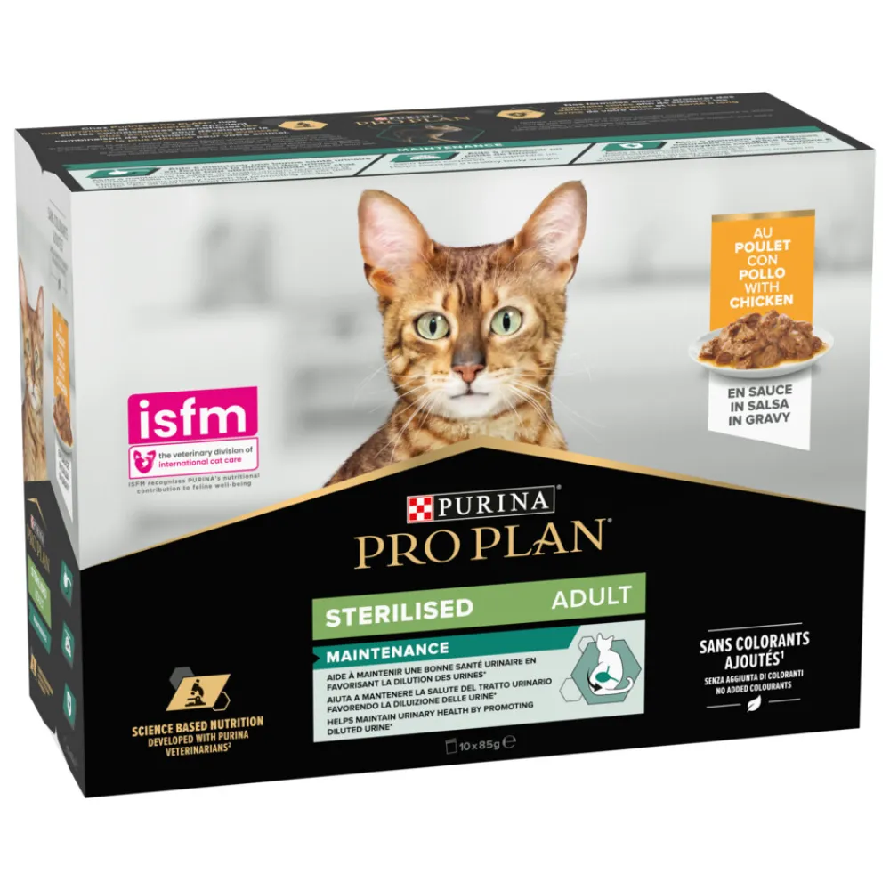 Kattenvoer<Pro Plan Sterilised Nutrisavour Adult Kip 10 x 85 gr