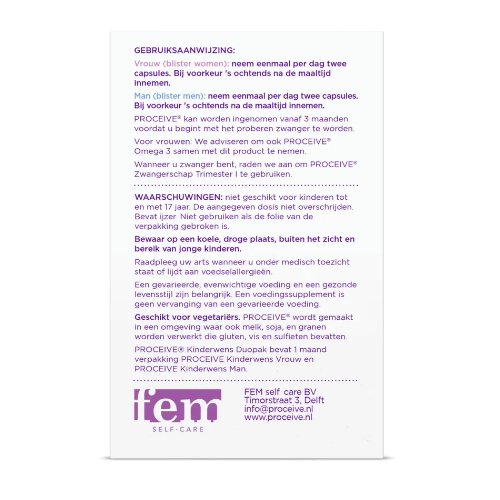 Outlet Kinderwens Duo 60 Capsules Voor Vrouw Of Man