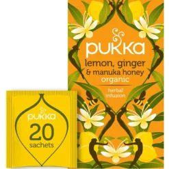 Thee<Pukka Thee Lemon, Ginger Momile, Gingera en Manuka Honey 20 stuks