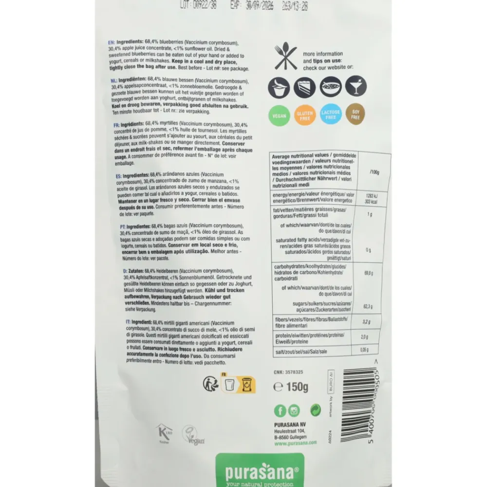 Outlet Blauwe Bessen Conventioneel 150 gr Superfoods