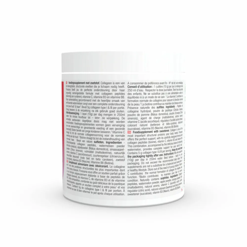 Hot Collageen Watermeloen Huid, Haar en Nagels 250 gr Voor Vrouw Of Man