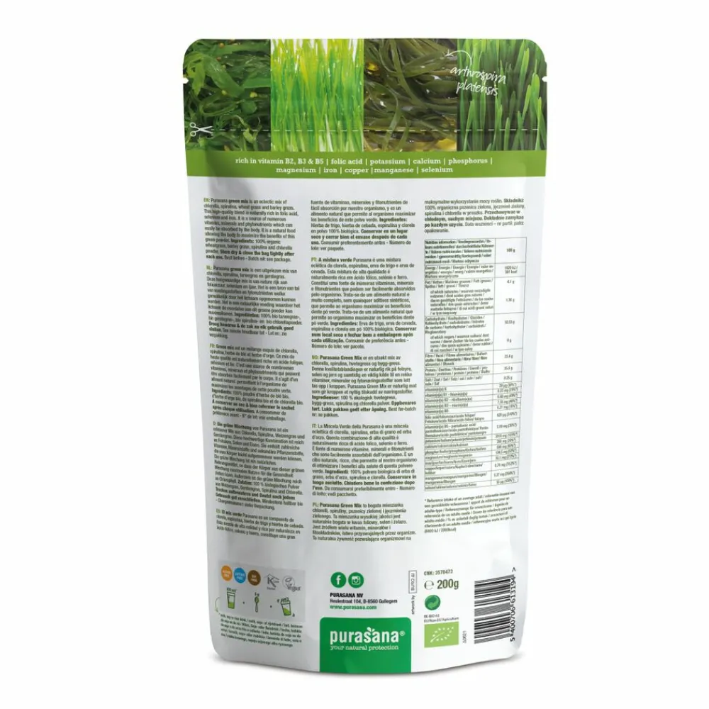 Superfoods<Purasana Green Mix Poeder Bio 200 gr