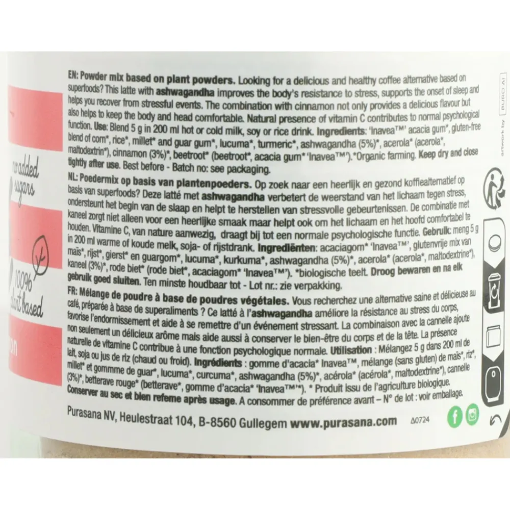 Sale Latté Ashwagandha & Kaneel Biologisch 120 gr Dranken