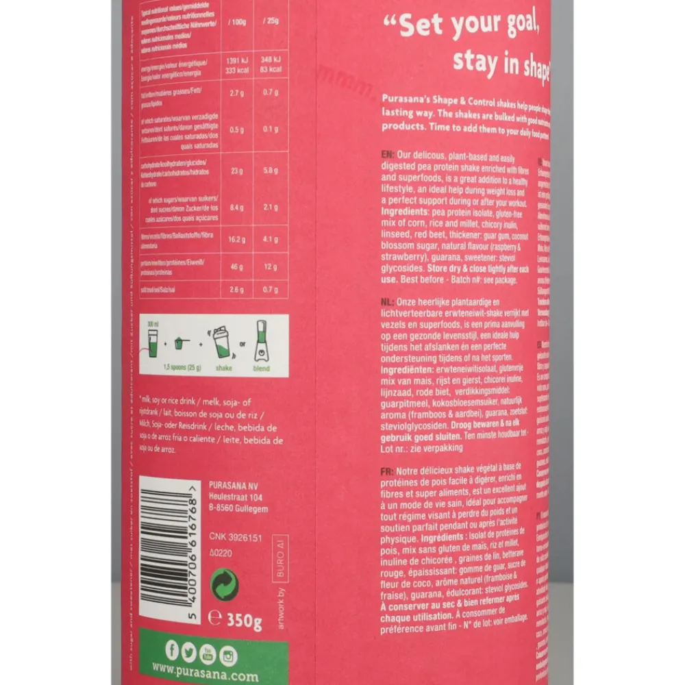 New Shape & Control Aardbei - Framboos 350 gr Sportvoeding & Drank|Dranken