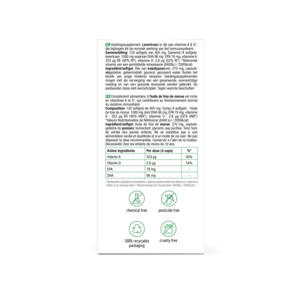 Speciale Bestanddelen<Purasana Single Extracts Oils Levertraan Softgels 120 capsules