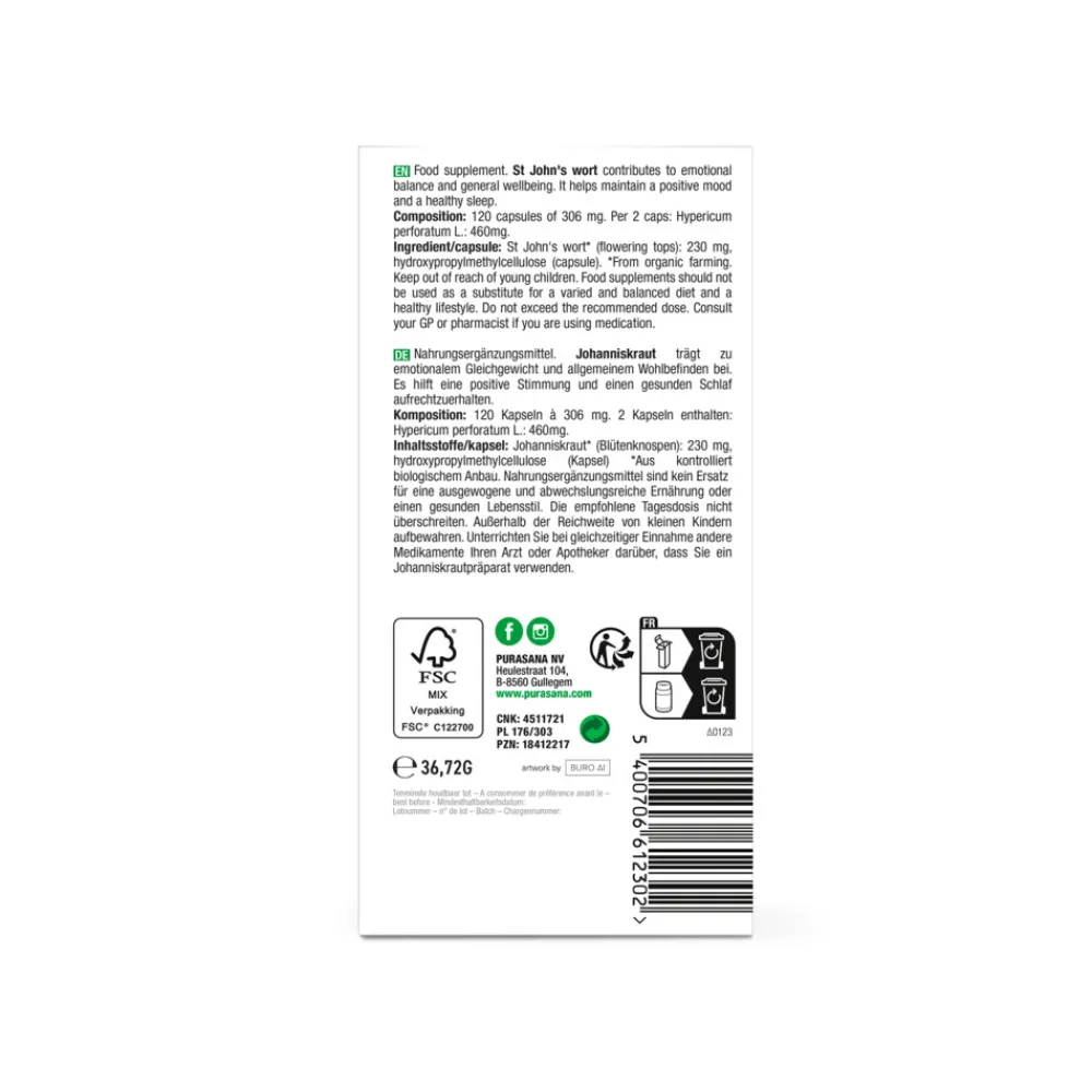 Clearance Sint-Janskruid Bio 120 Capsules Voor Vrouw Of Man