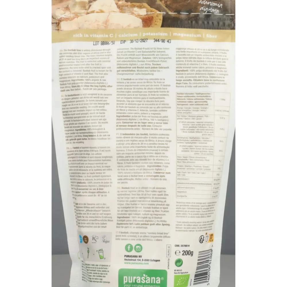 Outlet Superfood Baobab Poeder Bio 200 gr Superfoods