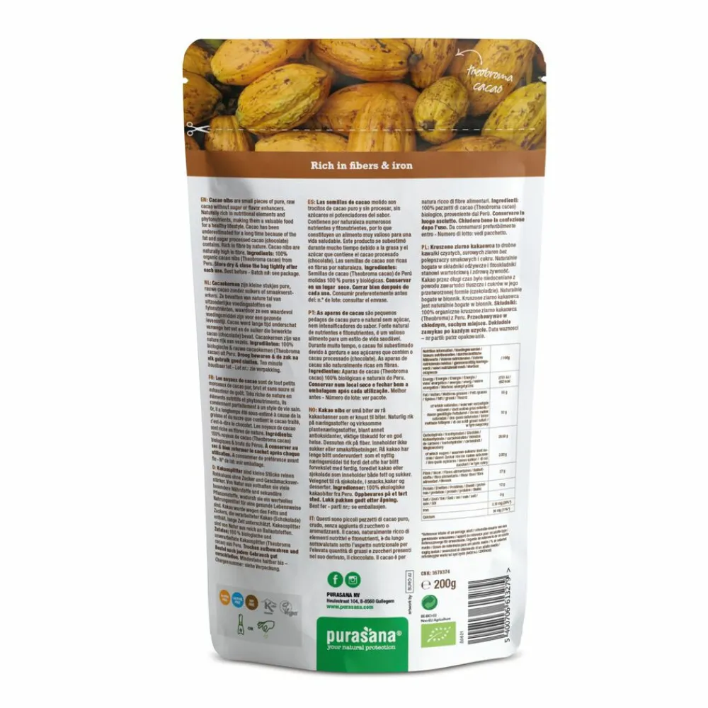 Superfoods<Purasana Superfood Cacaokernen Bio 200 gr