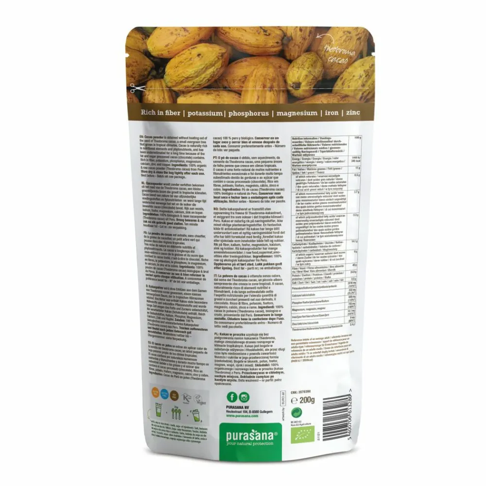 Superfood Cacaopoeder Bio 200 gr^Purasana Clearance