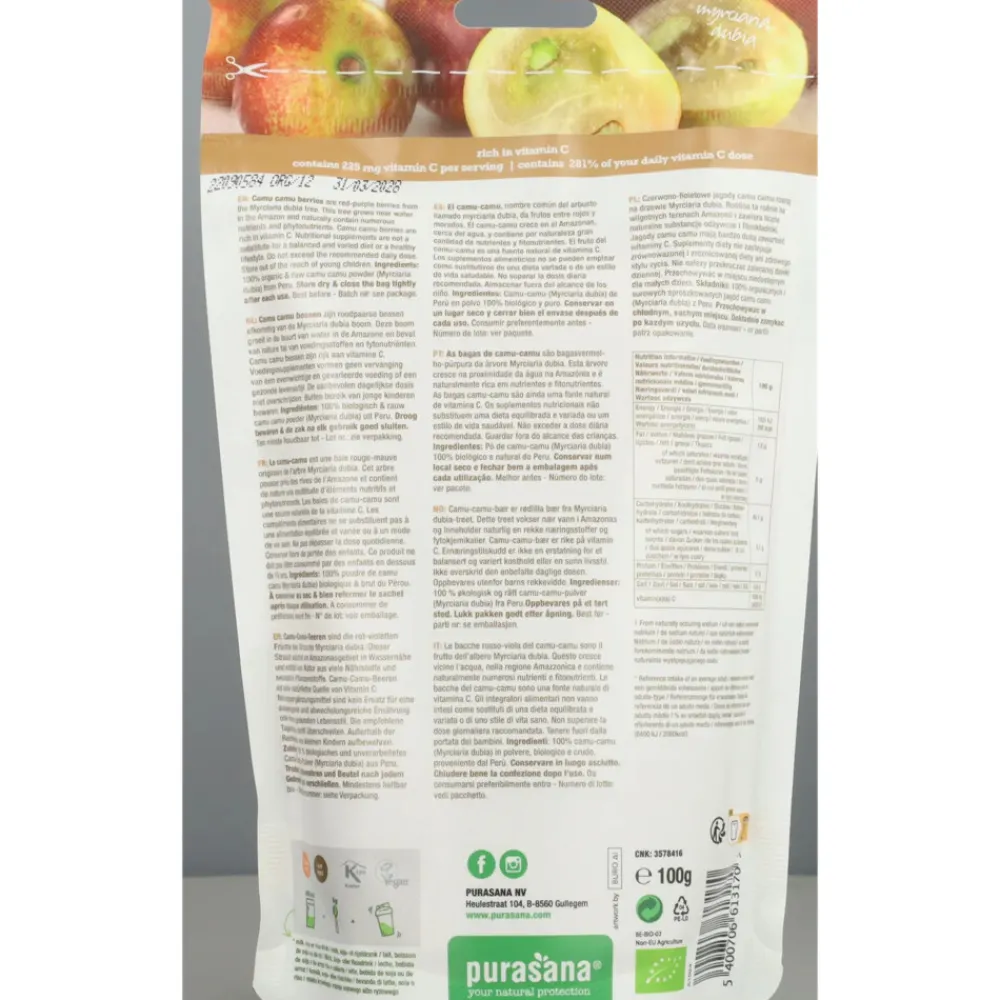 Superfoods<Purasana Superfood Camu Camu Poeder Bio 100 gr