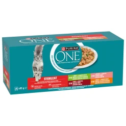 Kattenvoer<Purina ONE Adult Sterilcat Kattenvoer Nat Rund & Kalkoen & Kip & Zalm 40 x 85 gr