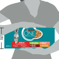 Kattenvoer<Purina ONE Adult Sterilcat Kattenvoer Nat Rund & Kalkoen & Kip & Zalm 40 x 85 gr