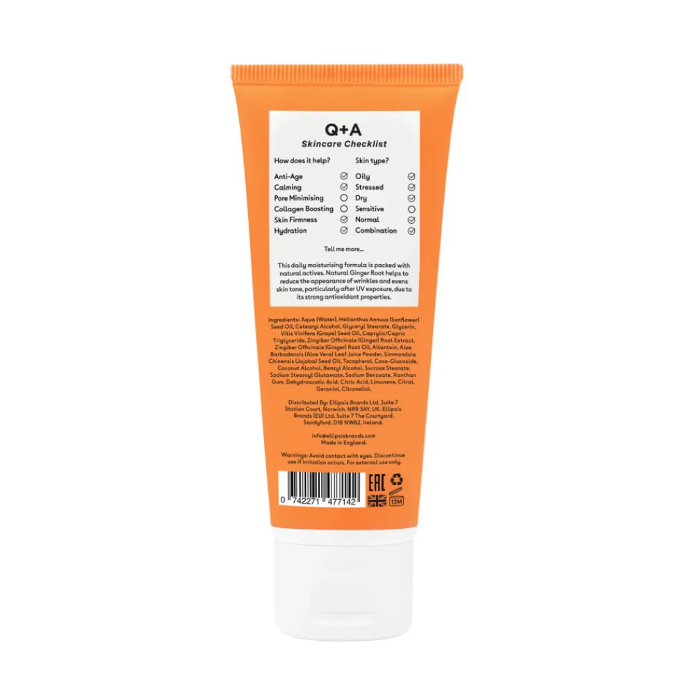 Dag- & Nachtcrème<Q+A Ginger Root Daily Moisturiser 75 ml
