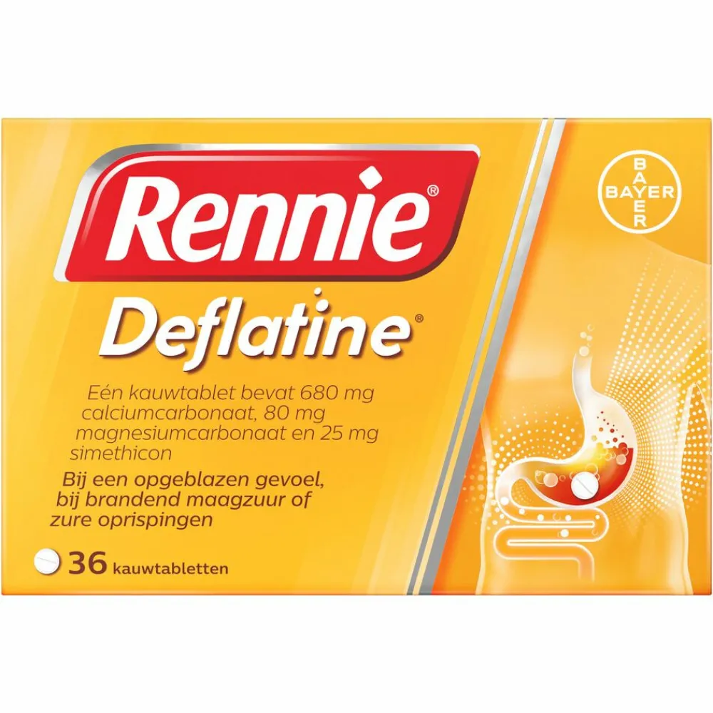 Deflatine 36 tabletten^Rennie Hot