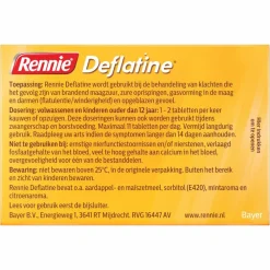Deflatine 36 tabletten^Rennie Hot