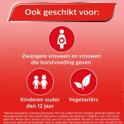 Kauwgom Calciumcarbonaat 750mg Suikervrij 10 stuks^Rennie Outlet