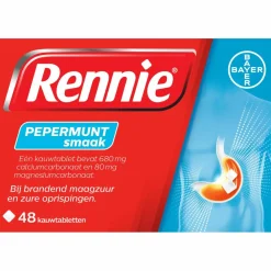 Maag & Darm<Rennie Pepermunt 48 tabletten