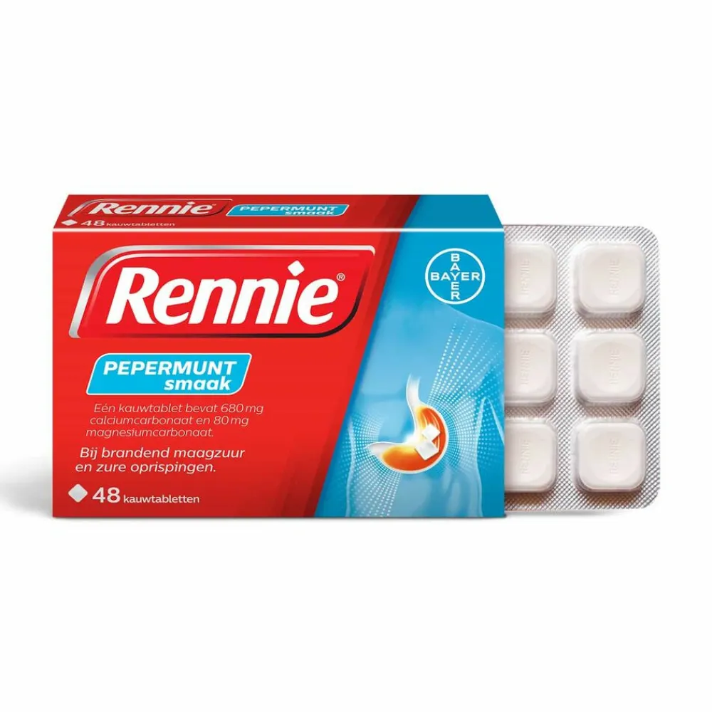 Maag & Darm<Rennie Pepermunt 48 tabletten