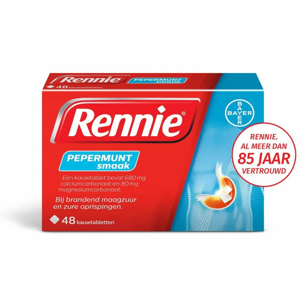 Maag & Darm<Rennie Pepermunt 48 tabletten