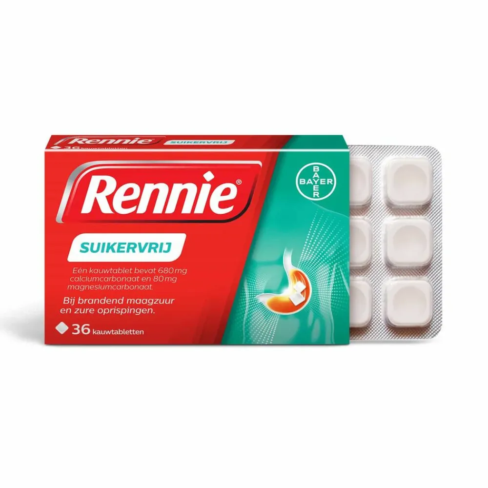Maag & Darm<Rennie Suikervrij 36 tabletten