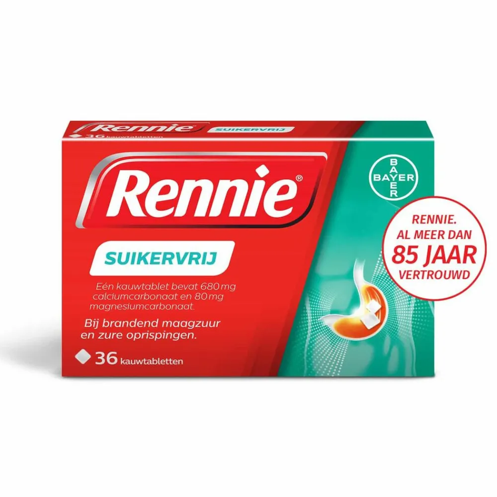 Maag & Darm<Rennie Suikervrij 36 tabletten