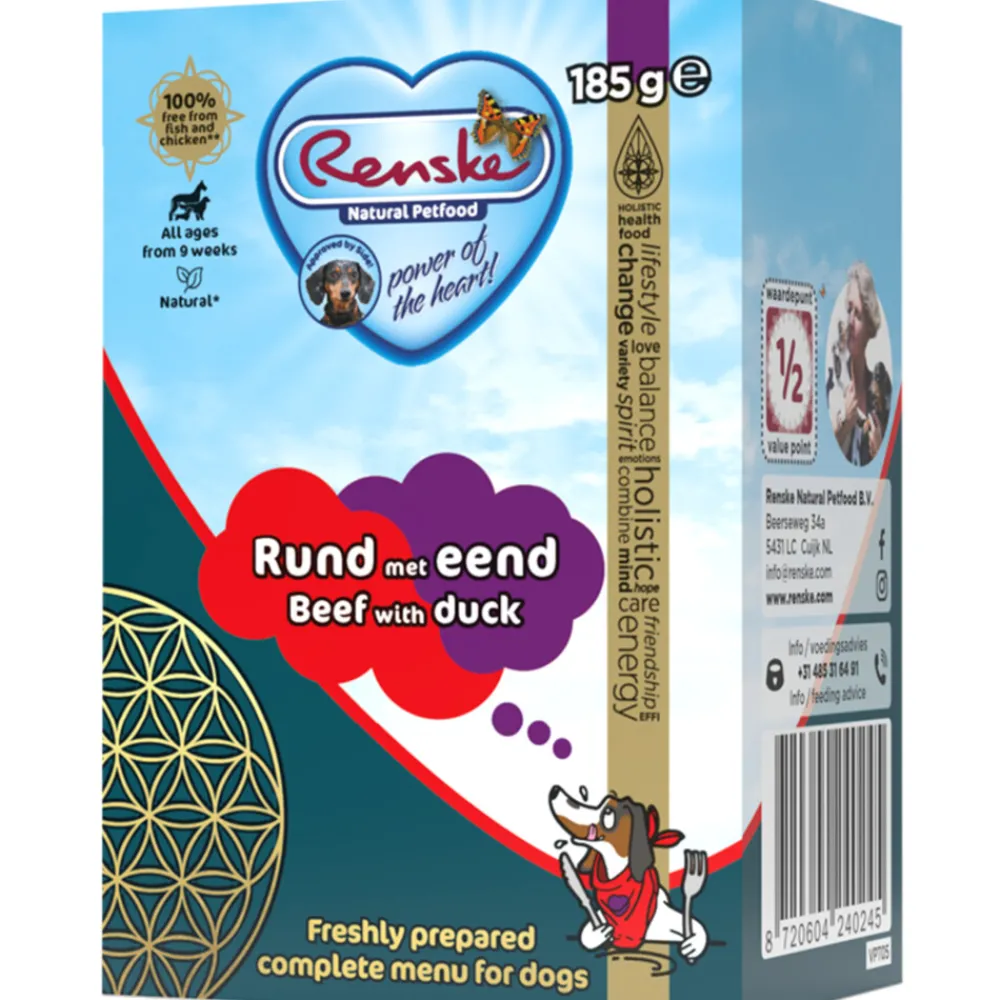 Vers Tetra Hondenvoer Nat Rund met Eend 185 gr^Renske Hot