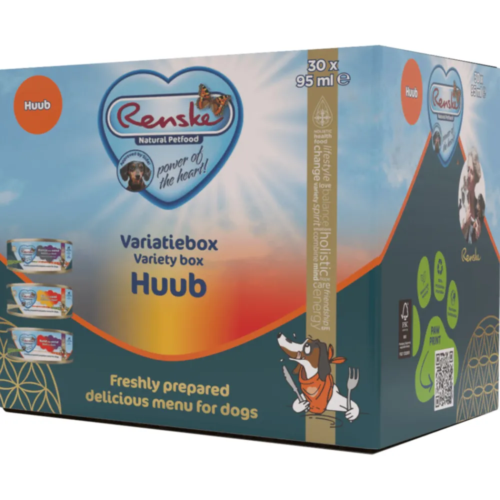 Vers Variatiebox Hondenvoer Nat Huub 30 x 95 gr^Renske Best