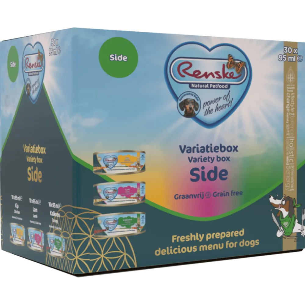 Vers Variatiebox Hondenvoer Nat Side Graanvrij 30 x 95 gr^Renske Hot