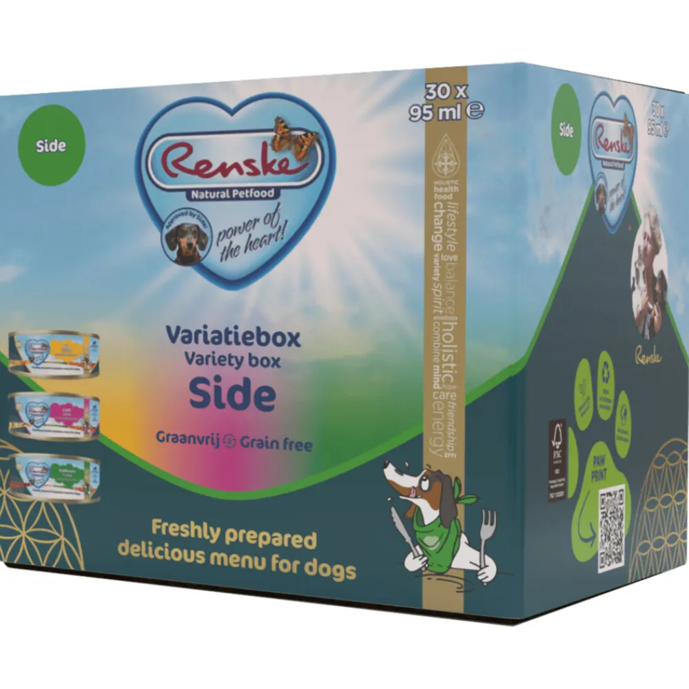 Vers Variatiebox Hondenvoer Nat Side Graanvrij 30 x 95 gr^Renske Hot