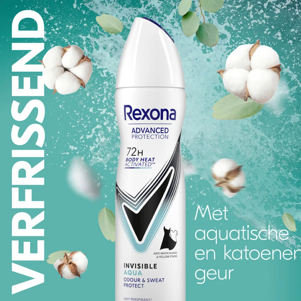 Deodorant<Rexona Deodorant Spray Advanced Protection Invisible Aqua 150 ml