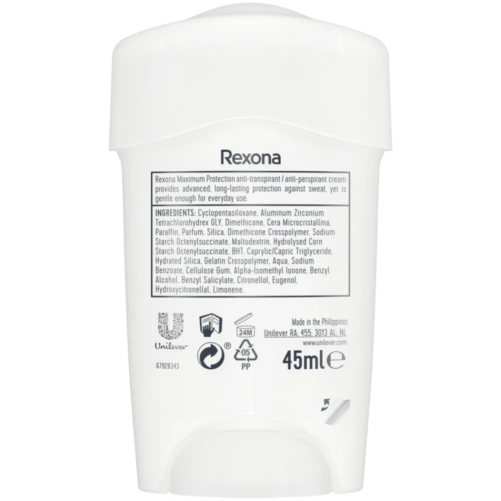 Deodorant<Rexona Deodorant Stick Cream Maximum Protection Confidence 45 ml