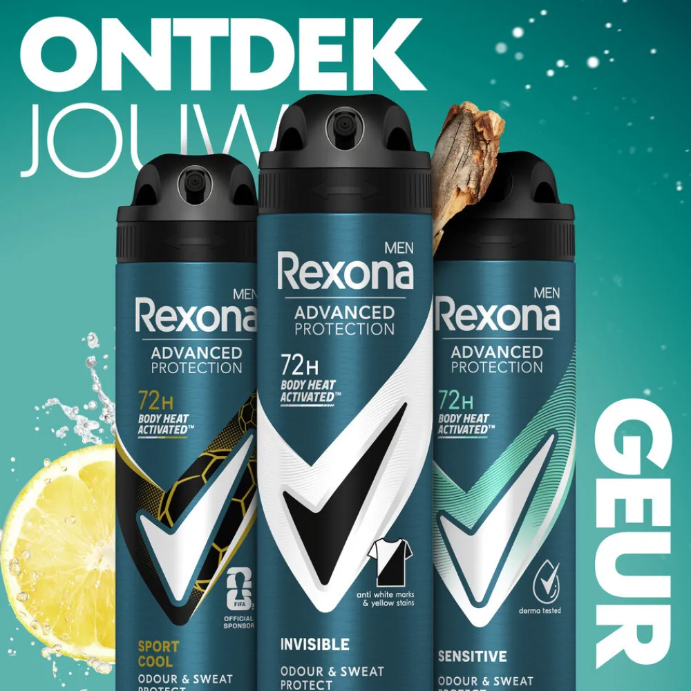 Men Deodorant Spray Advanced Protection Invisible 150 ml^Rexona Sale