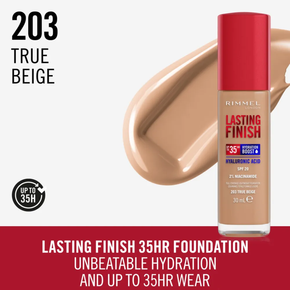 Lasting Finish 35H Foundation True Beige 203 30 ml^Rimmel Online