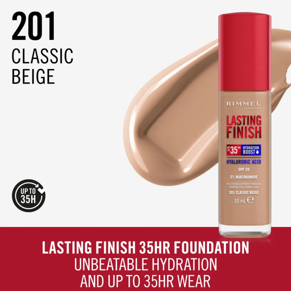 Lasting Finish 35H Foundation Classic Beige 201 30 ml^Rimmel Clearance
