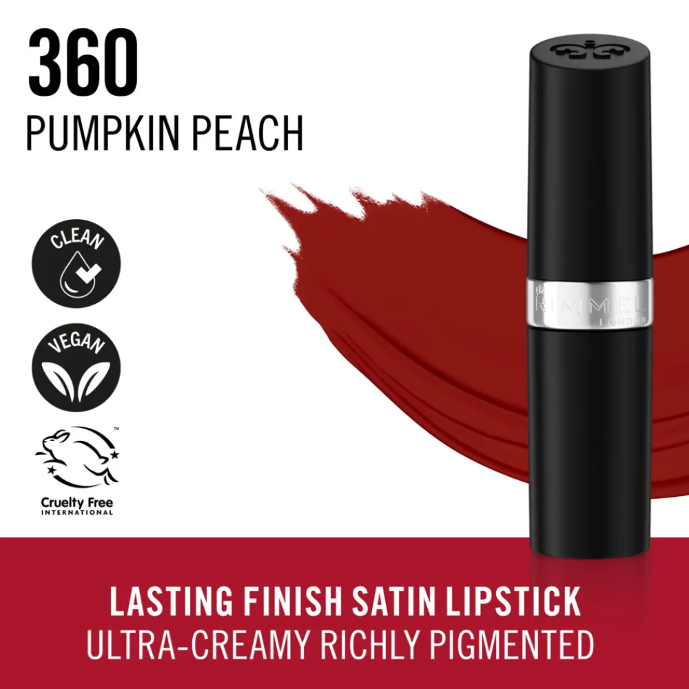 Hot Lasting Finish Satin Lipstick 360 Pumpkin Peach 4 gr Lipstick