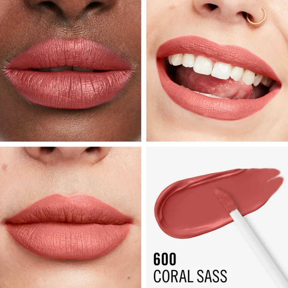 Lasting Mega Matte Liquid Lipstick Coral Sass 600 7.4 ml^Rimmel