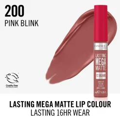 Liquid Lipstick<Rimmel Lasting Mega Matte Liquid Lipstick Pink Blink ​200 7.4 ml