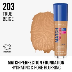 Clearance Match Perfection Foundation True Beige 203 30 ml Foundation