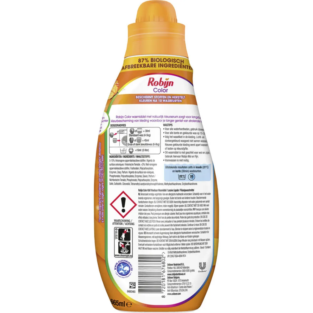 Klein & Krachtig Wasmiddel Color 22 Wasbeurten 665 ml^Robijn Discount