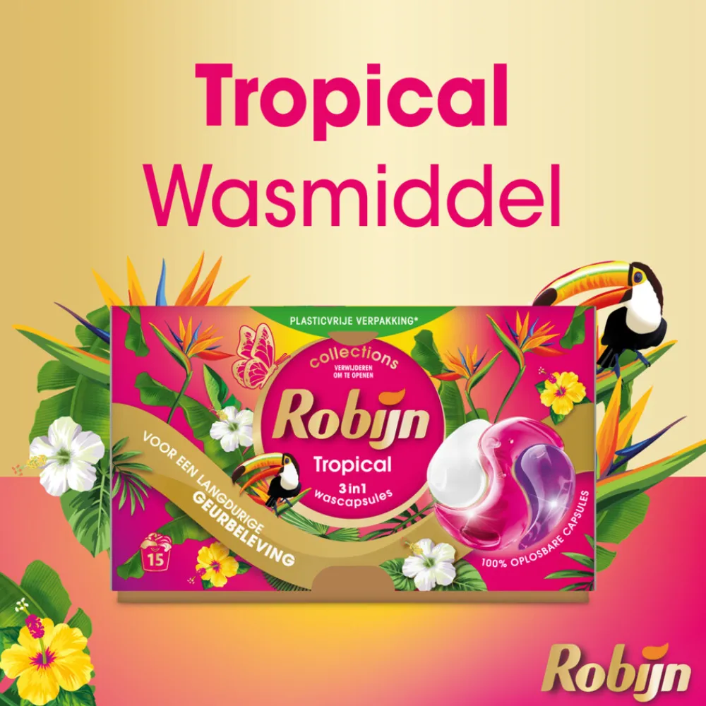 Wascapsules 3-in-1 Tropical 15 stuks^Robijn Outlet