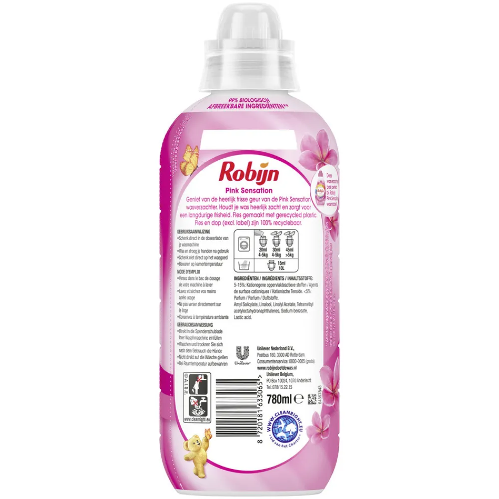 Wasverzachter Pink Sensation 39 Wasbeurten 780 ml^Robijn Discount